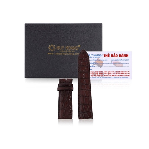 Dây đồng hồ da cá sấu 2 mặt da size 22, 24, 26 màu nâu đất HD8282