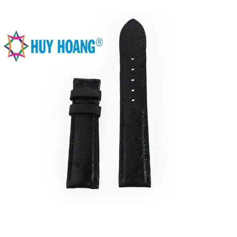 Dây đồng hồ da đà điểu da bụng size 16, 18, 20 màu đen HD8435