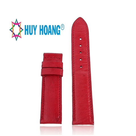 Dây đồng hồ da đà điểu da bụng size 22, 24, 26 màu đỏ HD8445
