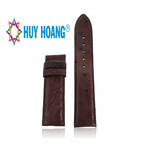 Dây đồng hồ da đà điểu da bụng size 22, 24, 26 màu nâu đất HD8446