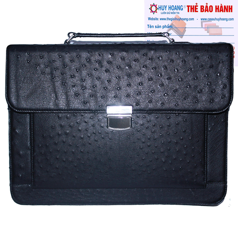 Cặp táp nam da đà điểu Huy Hoàng màu đen HD6447