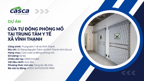 Dự án lắp đặt cửa tự động phòng mổ tại Trung tâm Y tế xã Vĩnh Thạnh, Gia Lai