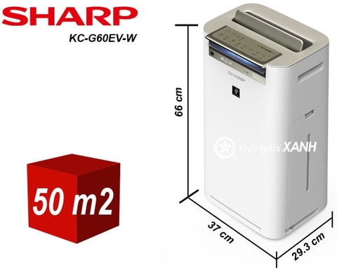 Máy lọc không khí và tạo ẩm Sharp KC-G60EV-W