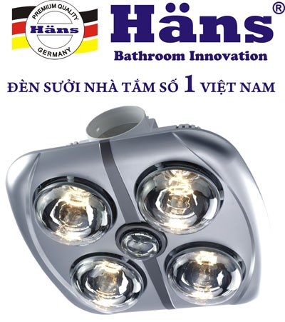Đèn sưởi Hans 4 bóng âm trần H4B hàng chính hãng