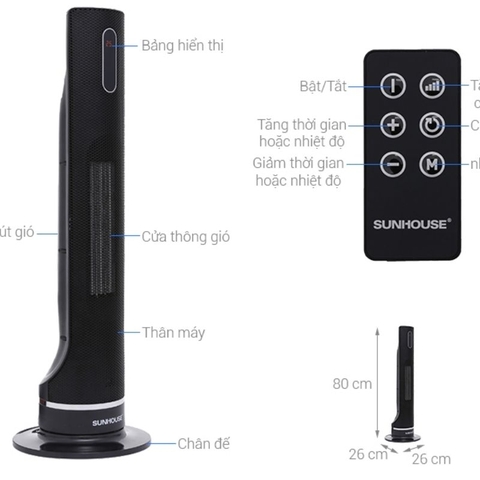 Quạt sưởi điện Ceramic Sunhouse SHD7073