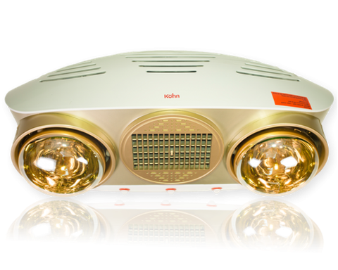 Đèn sưởi nhà tắm Kohn Luxury KU02PG 2 bóng mạ vàng