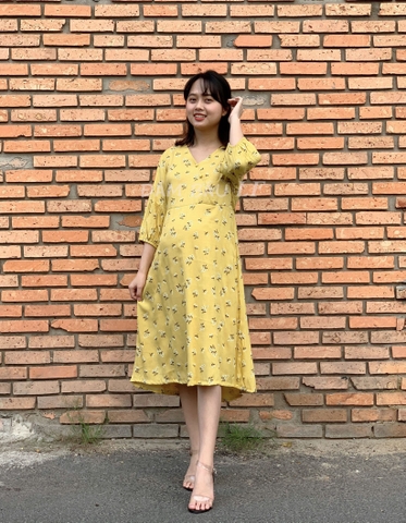 Đầm bầu công sở vải Đũi DM72A