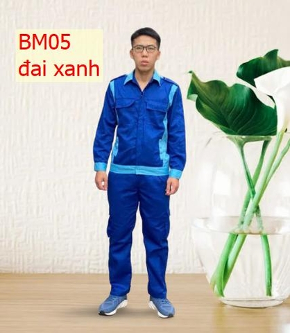 Quần áo bảo hộ kaki 3/1 BM05 đai xanh