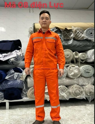 Quần áo bảo hộ Kaki màu cam 08 điện lực