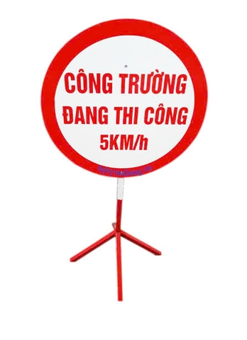 Biển báo 5KM/H Biển tròn- Công trường đang thi công