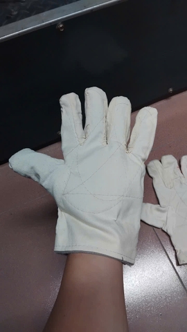 Găng tay vải bạt trắng