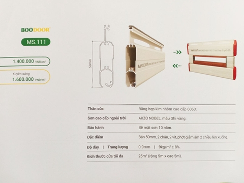 Cửa cuốn Boodoor MS.111 Lào Cai