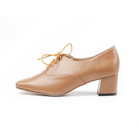 Giầy da mũi vuông 5cm Oxford Kosu KS-23041