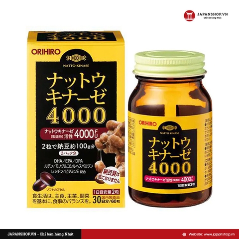 Viên uống hỗ trợ phòng ngừa tai biến Orihiro 4000FU - 60 viên