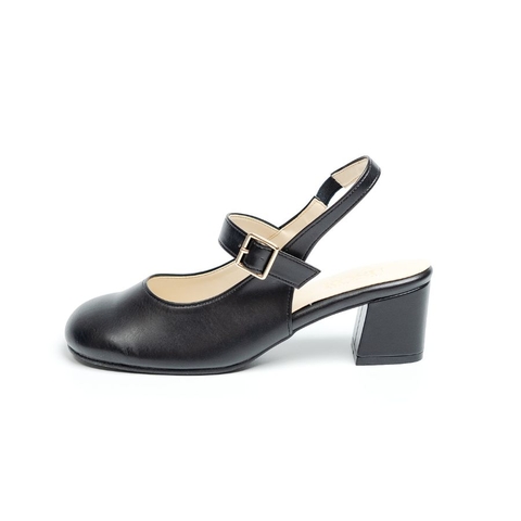 Giày da mũi tròn 5cm Slingback Kosu 2028