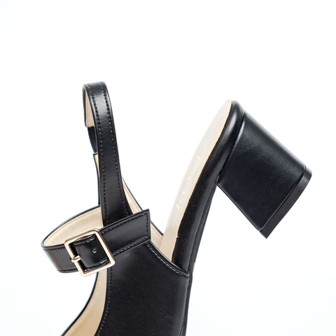 Giầy da mũi tròn 5cm Slingback Kosu 2028