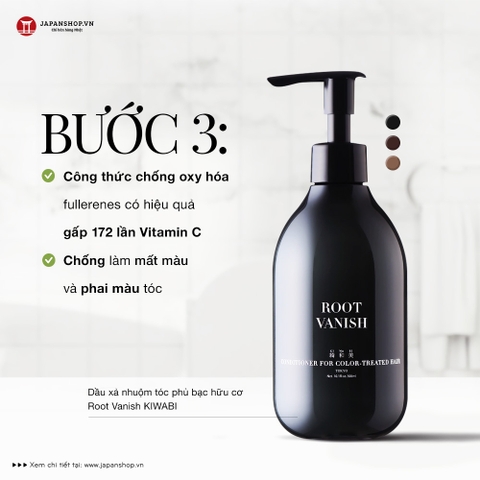 Combo nhuộm tóc phủ bạc hữu cơ Root Vanish Kiwabi