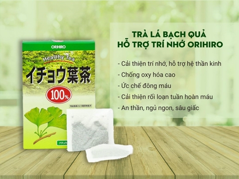 Trà Ginkgo Biloba bổ não hỗ trợ trí nhớ Orihiro 26 gói