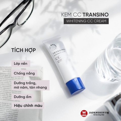 Kem CC trang điểm dưỡng trắng da Transino 30g