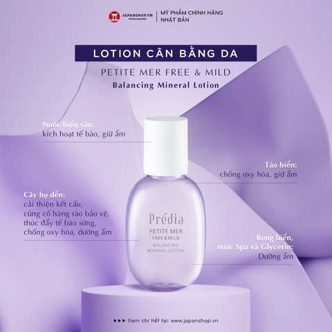 Lotion Cân Bằng Da Petite Mer Free & Mild Balancing Mineral Lotion