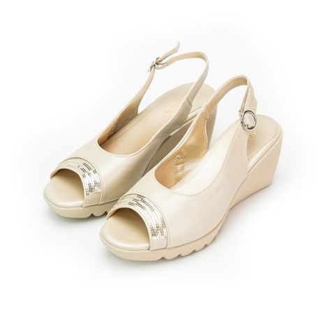 Sandal đế xuồng 7,5cm sequin Kosu K-24011