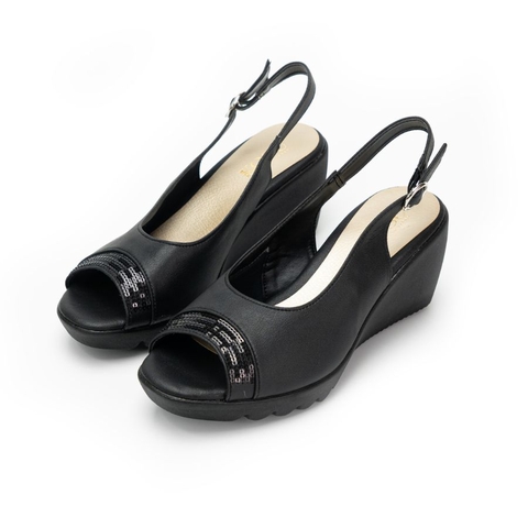 Sandal đế xuồng 7,5cm sequin Kosu K-24011