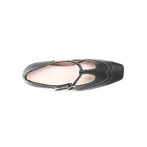 Giầy da mũi vuông 5cm T-Strap Kosu 2012