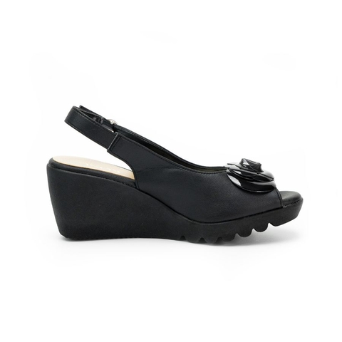 Sandal đế xuồng 7,5cm hoa trà Kosu K-24313