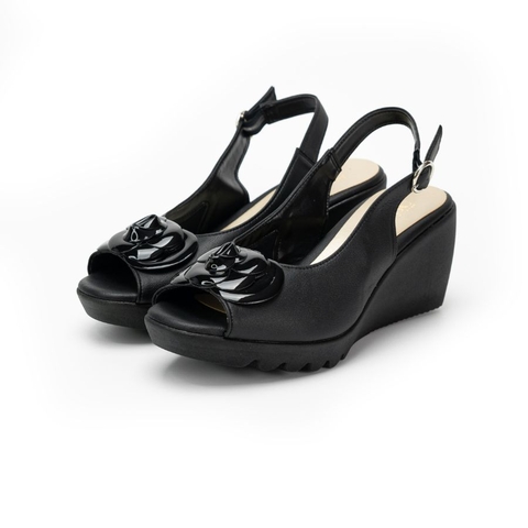 Sandal đế xuồng 7,5cm hoa trà Kosu K-24313