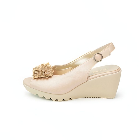 Sandal đế xuồng 7,5cm hoa cúc Kosu K-24012