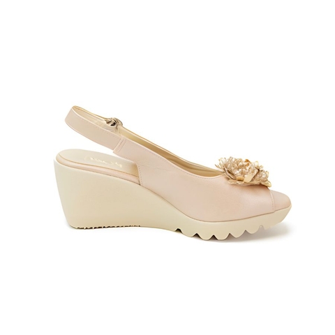 Sandal đế xuồng 7,5cm hoa cúc Kosu K-24012
