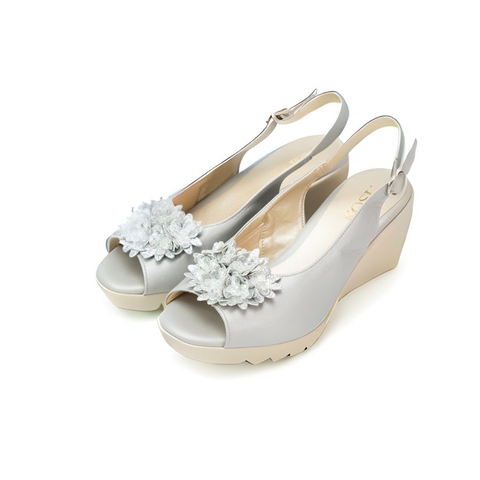 Sandal đế xuồng 7,5cm hoa cúc Kosu K-24012