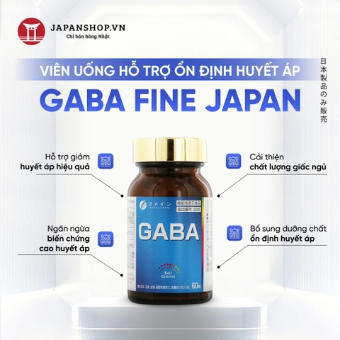 Viên uống hỗ trợ ổn định huyết áp GABA Fine Japan 60 viên