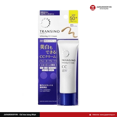 Kem CC trang điểm dưỡng trắng da Transino 30g