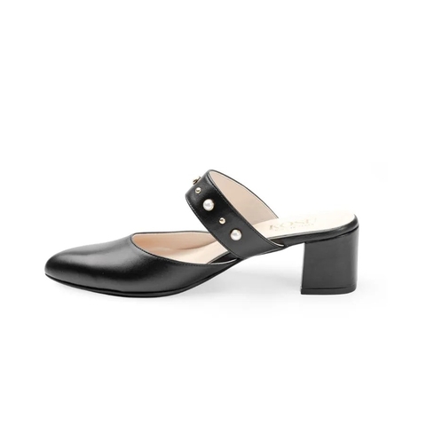 Giầy da đính đá 5cm Mule Block Kosu S-3007