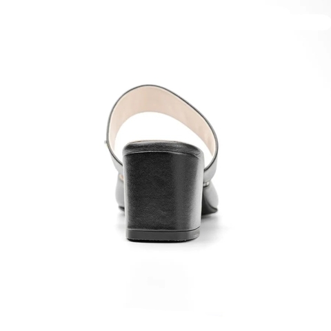 Giầy da đính đá 5cm Mule Block Kosu S-3007