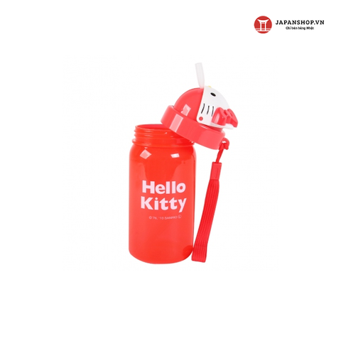 Bình nước trẻ em Hello Kitty 350ml - có ống hút