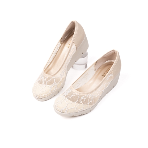 Giày da phối ren tuyn 5,5cm Kosu K-24M20