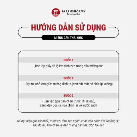 Miếng dán thải độc To-Plan 30 miếng