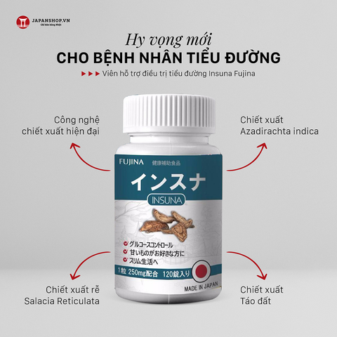 Viên hỗ trợ bệnh tiểu đường Insuna - 120 V