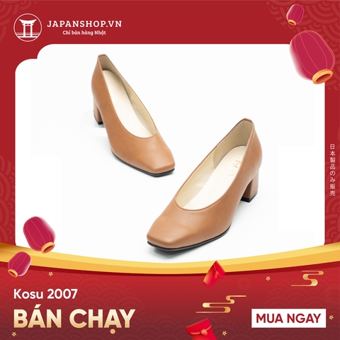 Giầy da nữ mũi vuông 5cm Kosu K-22007