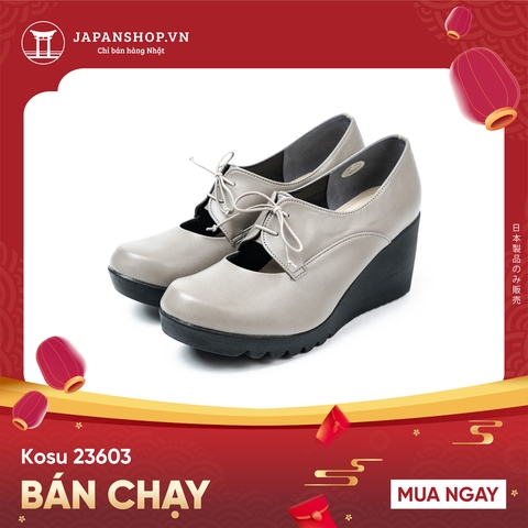 Giầy da đế xuồng 7cm Lace-up Kosu KS-23603