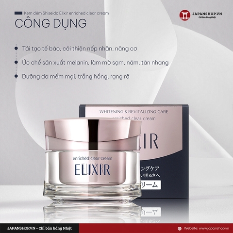 Kem đêm Elixir Enriched Clear