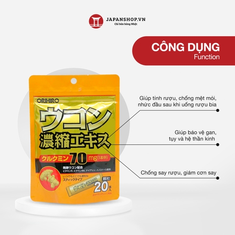 Bột nghệ giải rượu Orihiro 20 gói