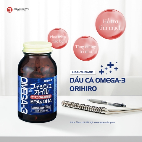 Dầu cá omega 3 Orihiro 180v