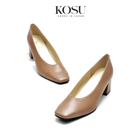 Giầy da nữ mũi vuông 5cm Kosu K-22007