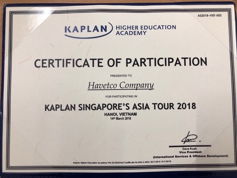 HOÀN THÀNH KHÓA TẬP HUẤN VỚI KAPLAN SINGAPORE