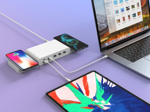 SẠC ĐA CỔNG MACBOOK HYPERJUICE ULTIMATE CHARGER 110W DUAL WIRELESS CHARGER 15W