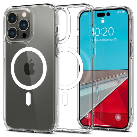 ỐP LƯNG MAGSAFE IPHONE 14 PROMAX SPIGEN CRYSTAL HYBRID MAGFIT WHITE