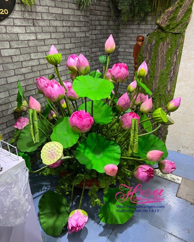 Hoa giả-Hoa sen cắm bình trang trí